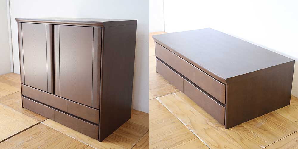 R1199:和タンス上部をリサイズ。連結すると、引き出しのみの整理タンスにのイメージ