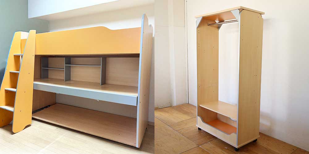 R1200:思い出の2段ベッドをハンガーラックにリメイク。面影たっぷりにのイメージ