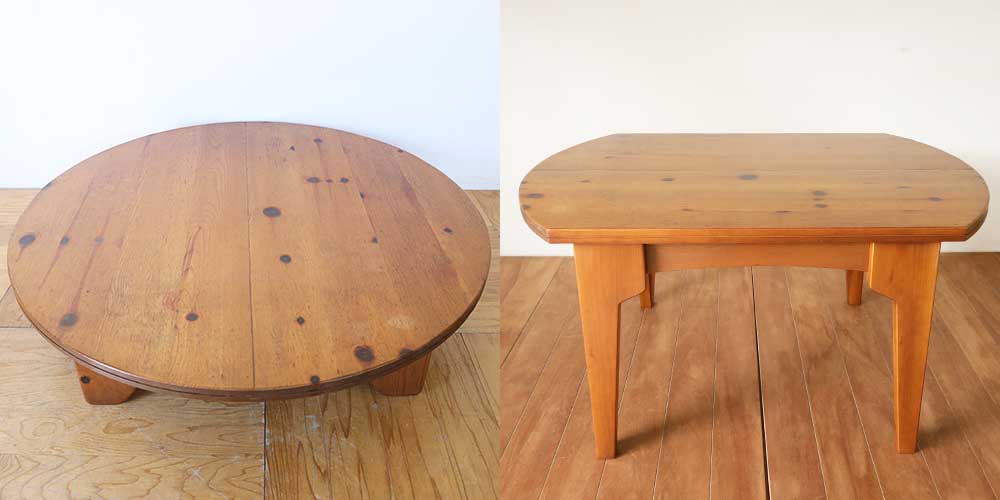 R1207:円形座卓をリメイク！高さ72cm楕円形のダイニングテーブルにのイメージ