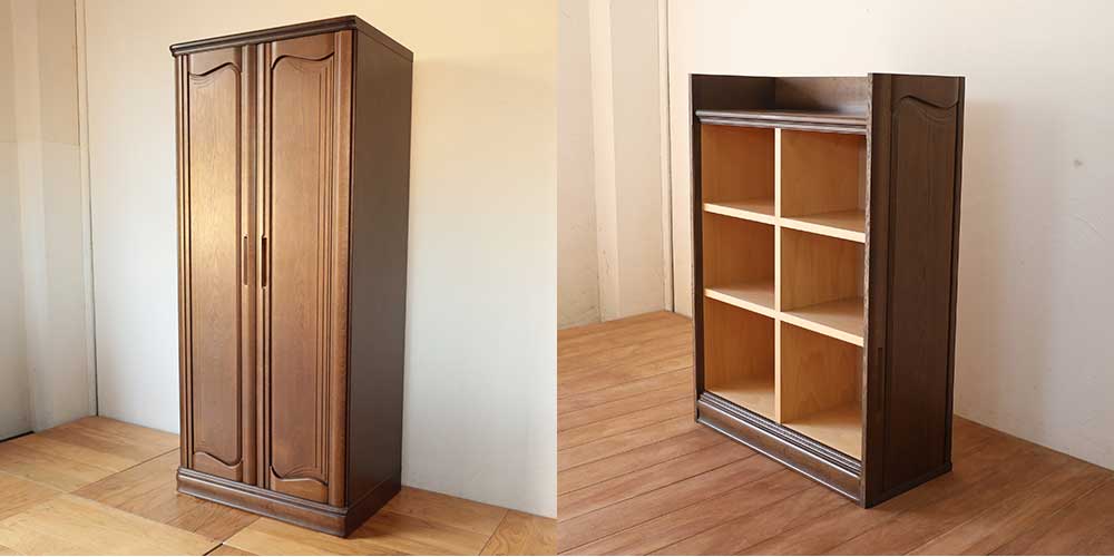 R1241:婚礼タンスを2列3段の本棚にリメイク。天板も安心して飾れる工夫をのイメージ