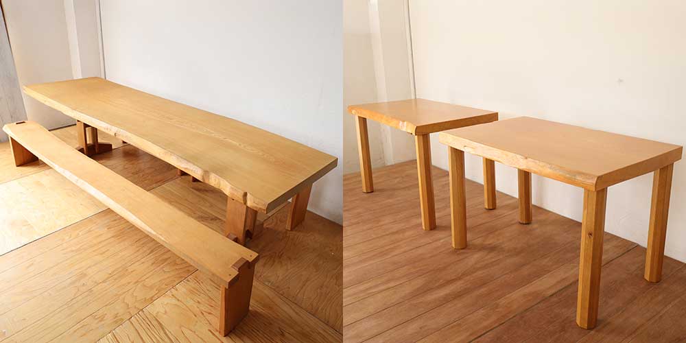 R1242:横幅約260cmのダイニングテーブルから、デスク2台にリメイクのイメージ