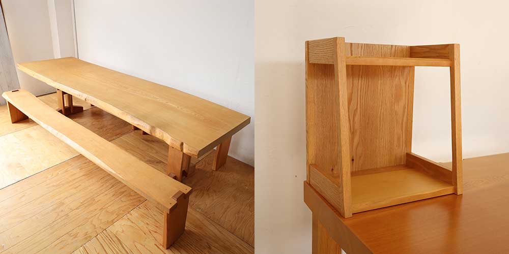 R1243:ダイニングベンチからデスク用の上置き棚に。A4収納可能で便利にのイメージ