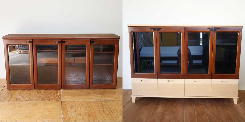 R1258:落ち着いた色味のリビングボードが、ツートンカラーでおしゃれにのイメージ