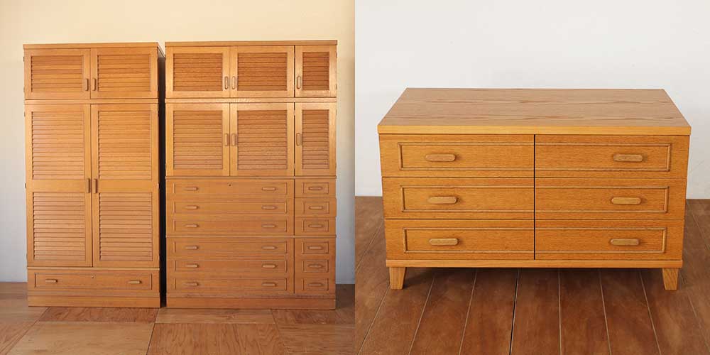 R1262:婚礼タンスの引き出しをチェストに。3段6杯ですっきり使いやすくのイメージ