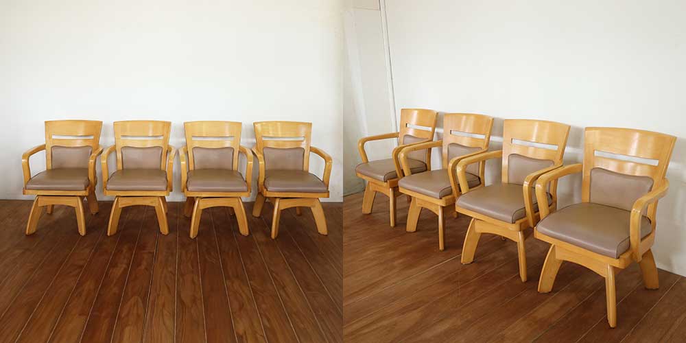 R1268:回転椅子を修理。座面裏の回転盤を交換し、フレームの不具合も調整のイメージ