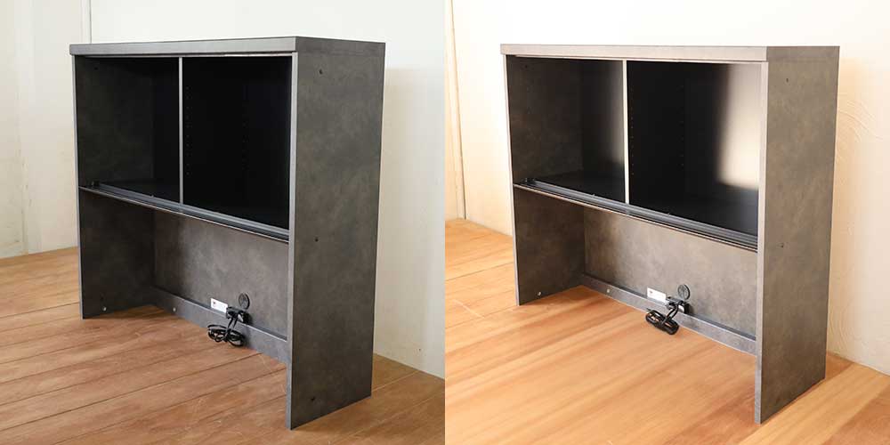 R1269:食器棚の高さを3cm小さくカット。ご新居の梁に収まるようにのイメージ