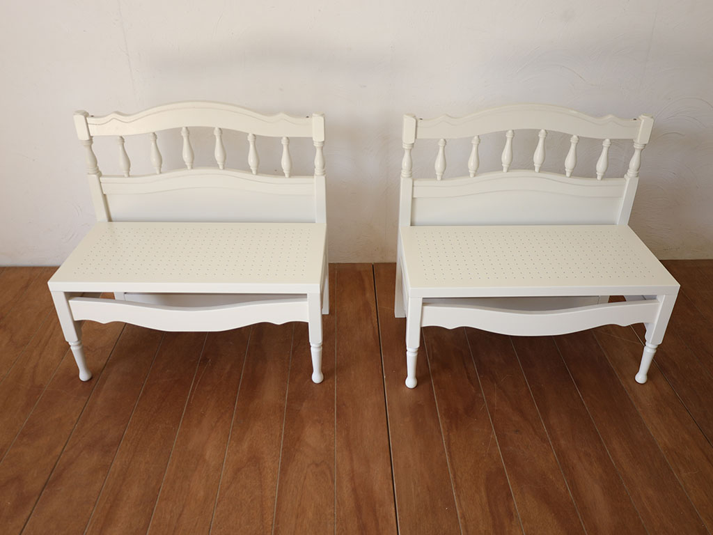 ベビーベッドから作ったベンチ