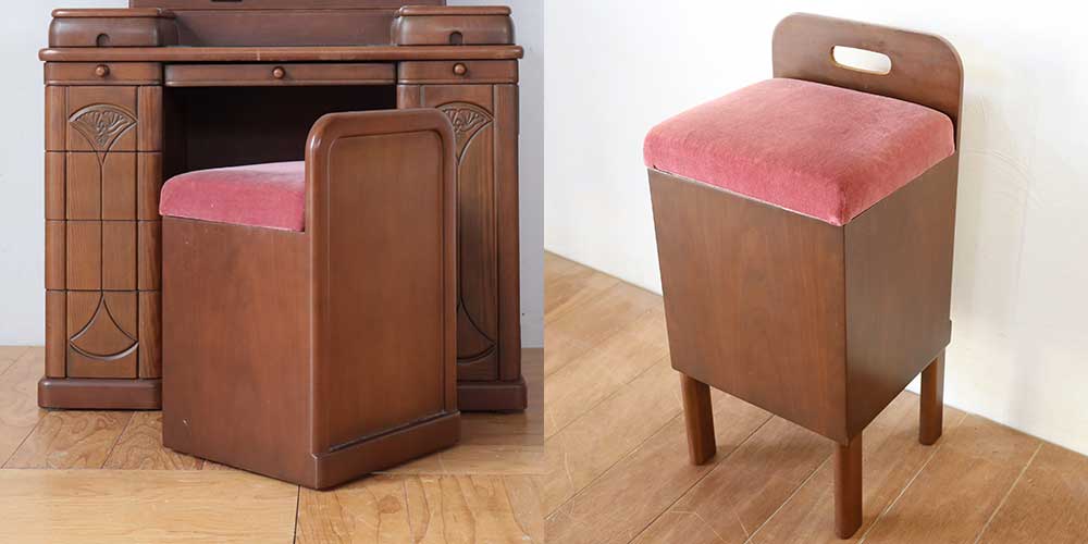 R1275:ドレッサーチェアの高さをアップ。手掛かりを設けて動かしやすくのイメージ