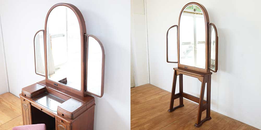 R1276:ドレッサーの鏡を活かしたスタンドミラー。奥行き抑えて省スペースにのイメージ