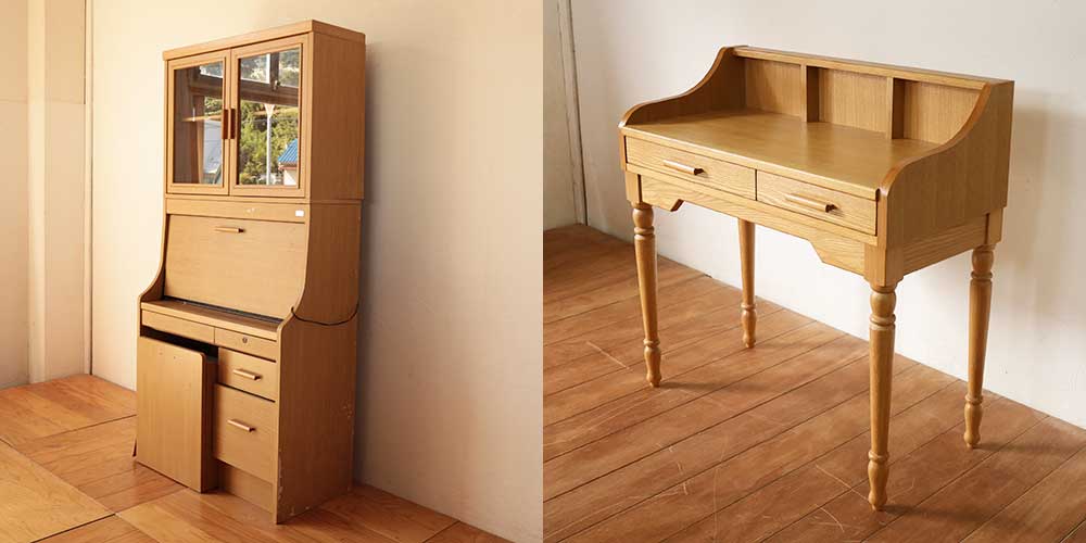 R1280:30年以上前の学習机をリメイク。ろくろ脚がおしゃれなデスクにのイメージ