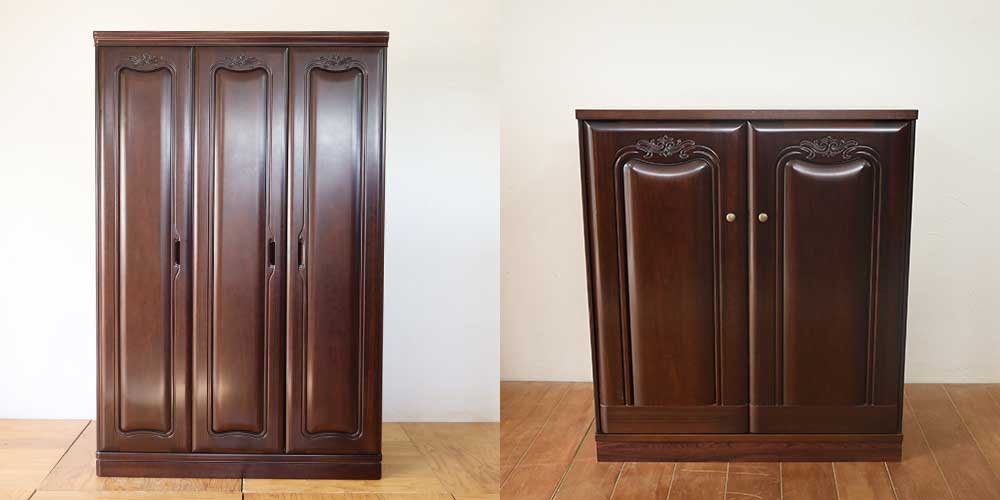 R1284:婚礼タンスを玄関の顔に。美しい扉を活かして下駄箱にリメイクのイメージ