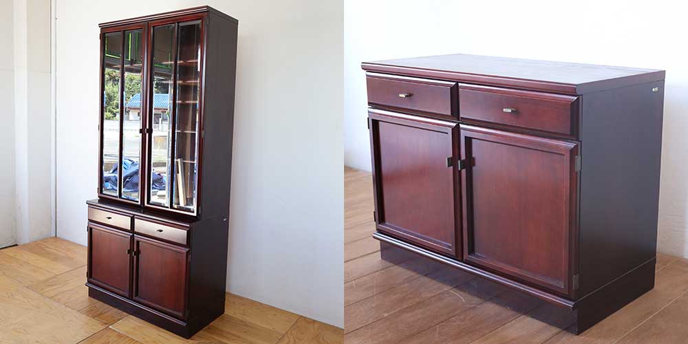 R1291:食器棚を上下分割リメイク。リビングで活躍するキャビネットにのイメージ