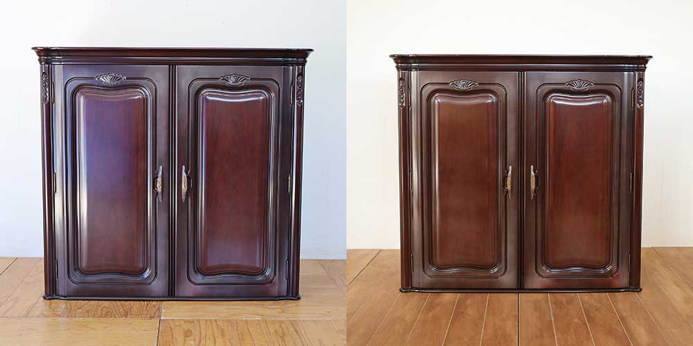 R1293:天板の出っ張りが原因で搬入できない和タンス。分解式にリメイクのイメージ