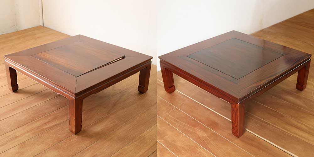 R1295:天板の鏡部分が浮いてきた座卓。これからも使えるようにレストアのイメージ