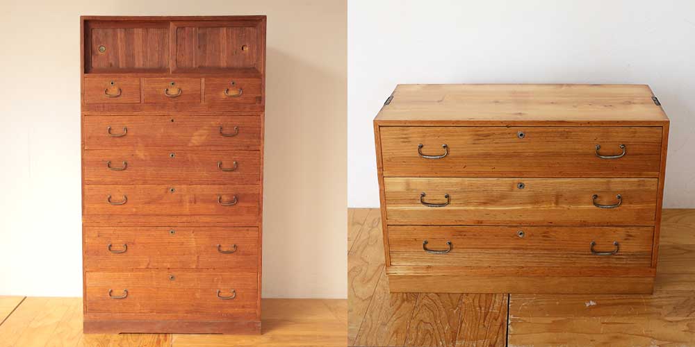 R1298:桐タンスを使いやすい高さに。お着物が収納できるチェストにリメイクのイメージ