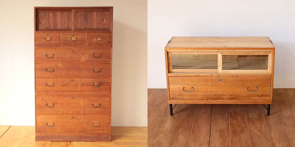 R1299:桐タンスをテレビ台に。アイアン脚を合わせて和モダンな雰囲気にのイメージ