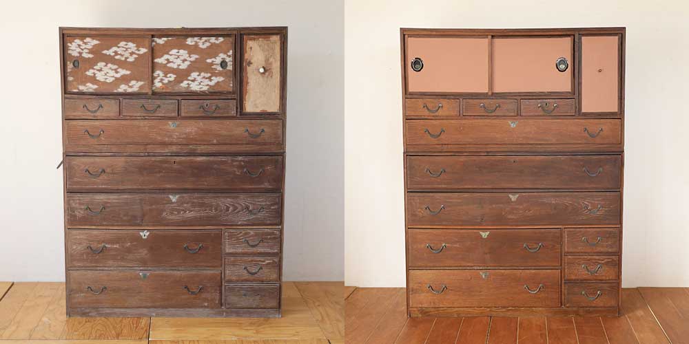 ローチェスト　アンティーク家具　古箪笥　古引出し ローチェスト アンティーク家具 古箪笥 古引出し 楽天市場】日本製