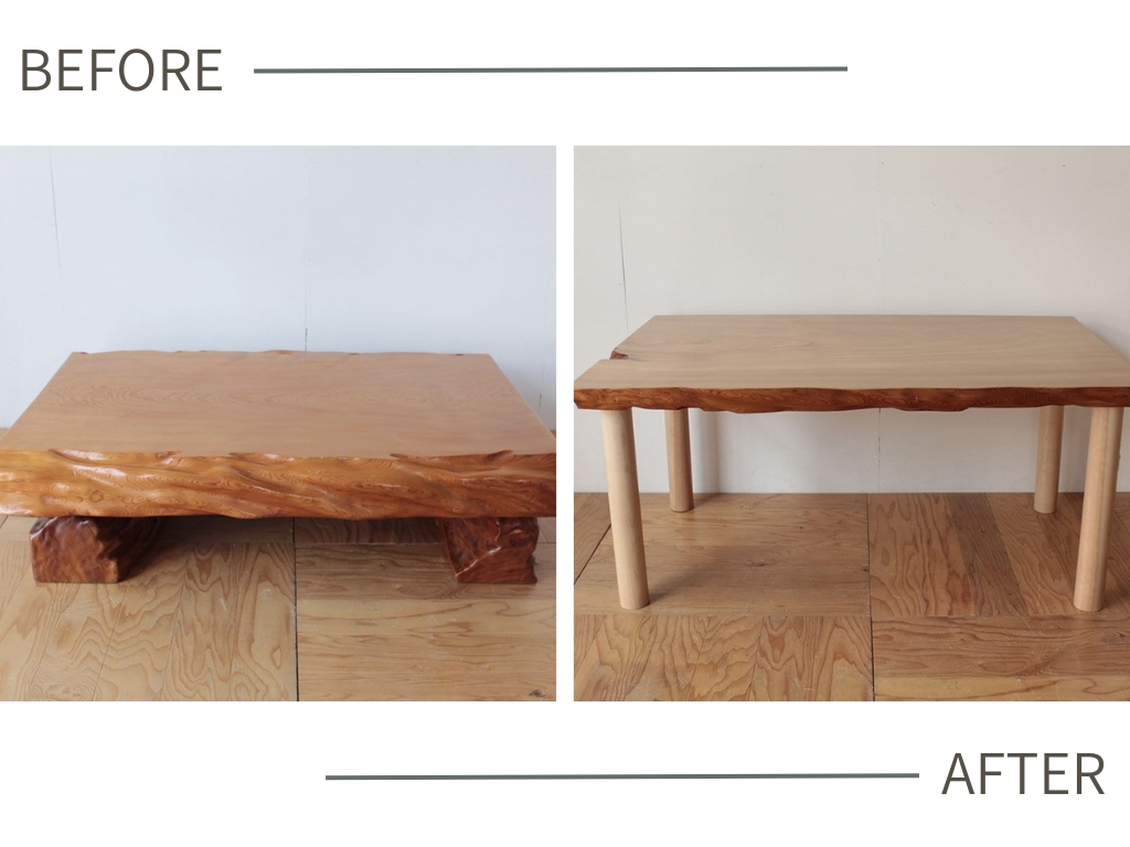 ローテーブルをハイテーブルにする方法