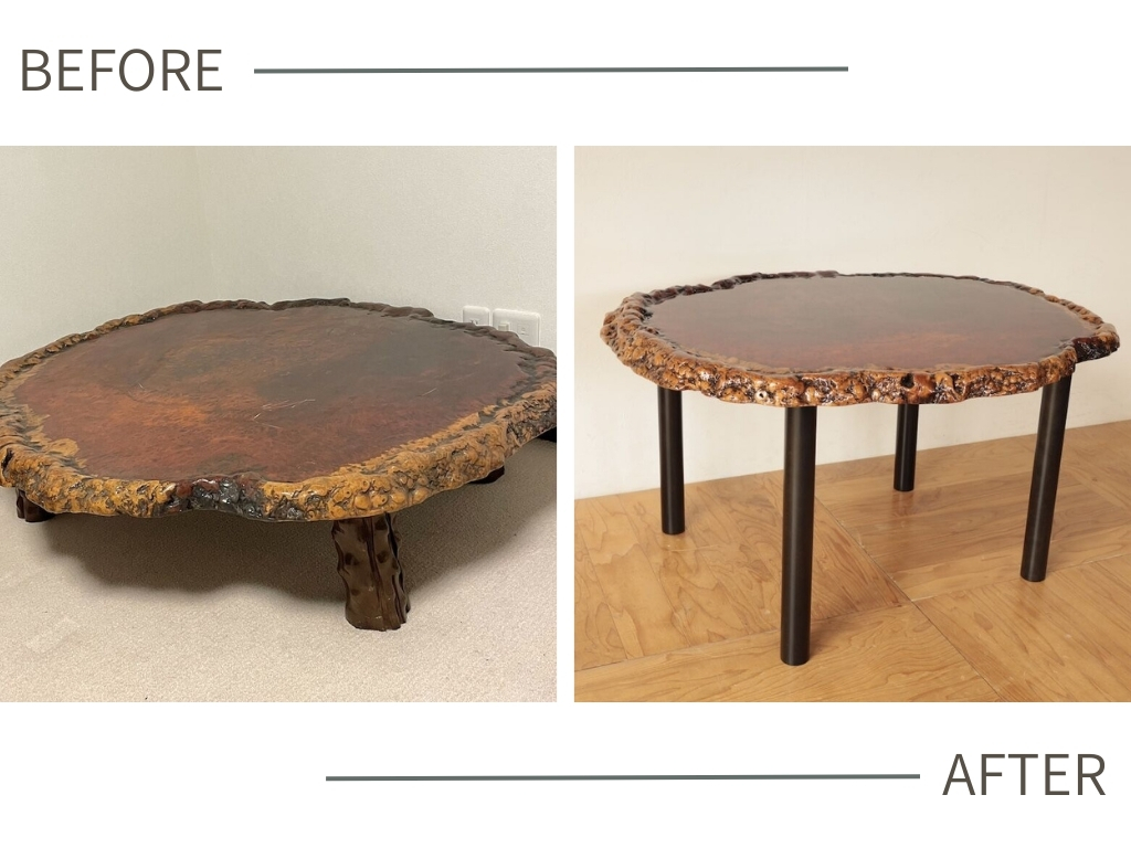 ローテーブルをハイテーブルにする方法