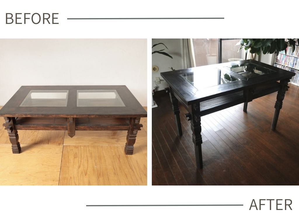 ローテーブルをハイテーブルにする方法