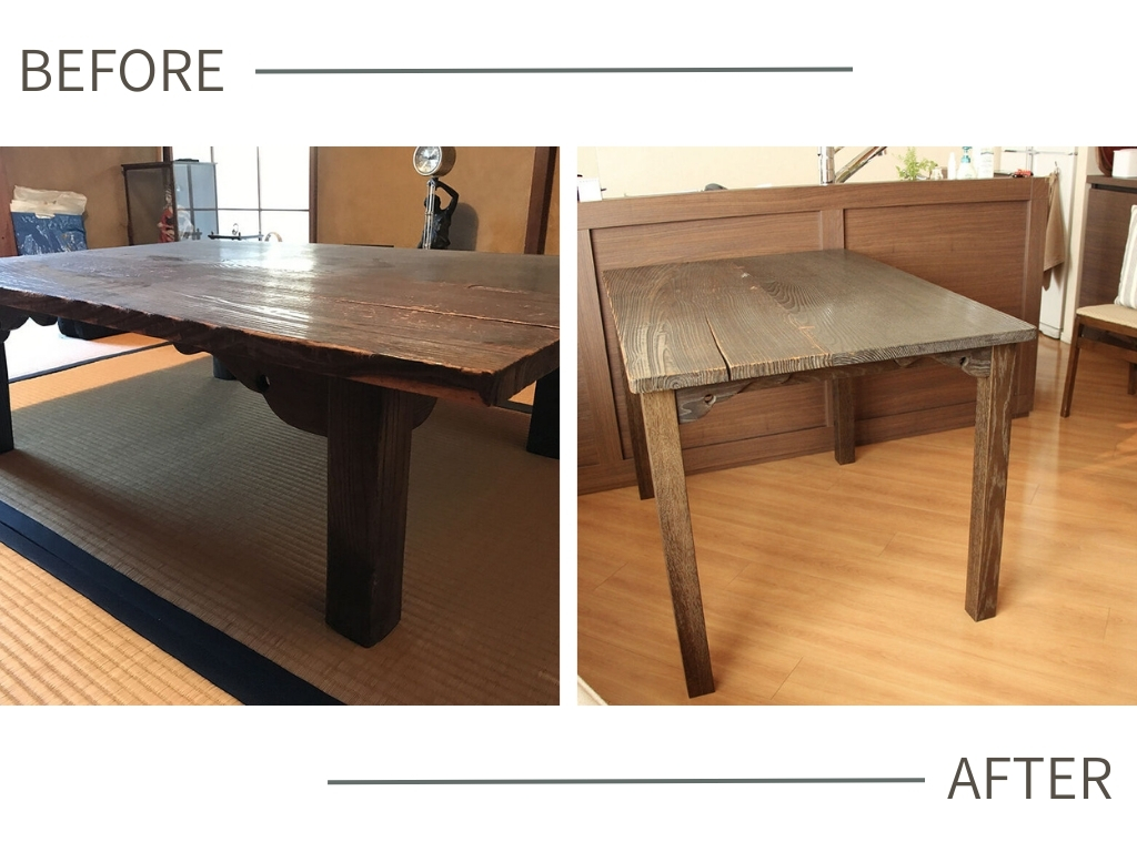 ローテーブルをハイテーブルにする方法