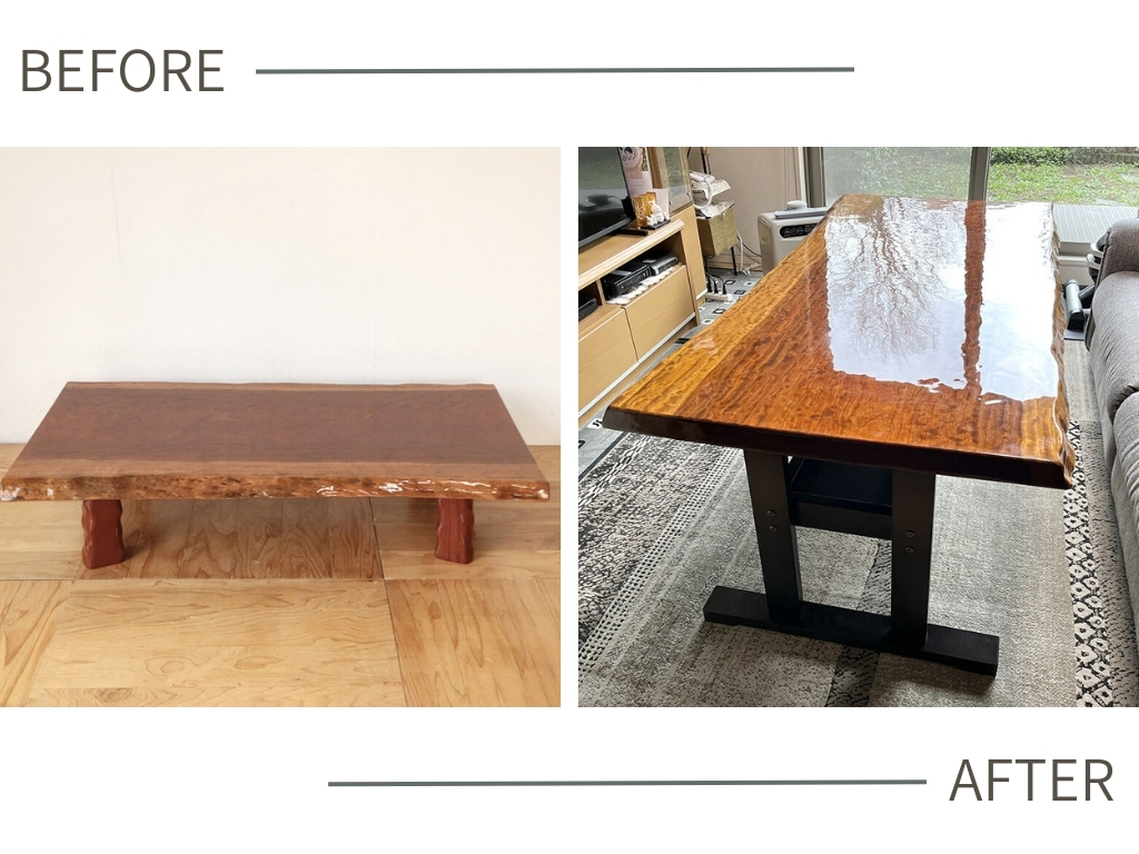 ローテーブルをハイテーブルにする方法