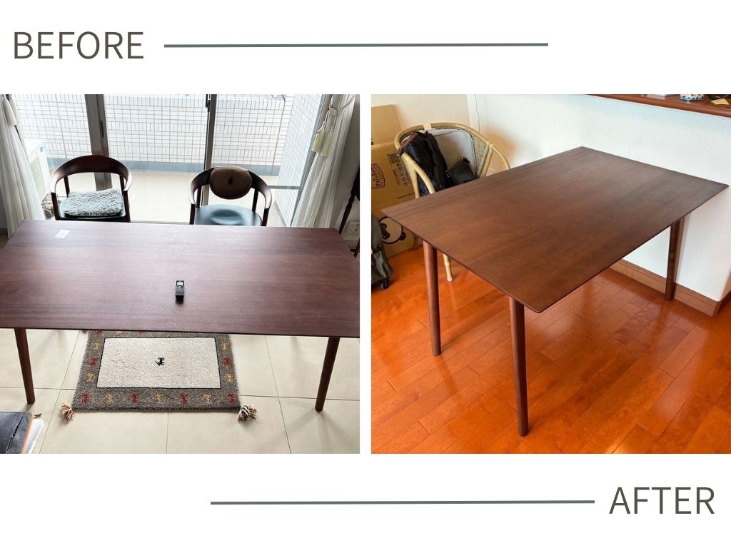 ダイニングテーブルを小さくリメイク