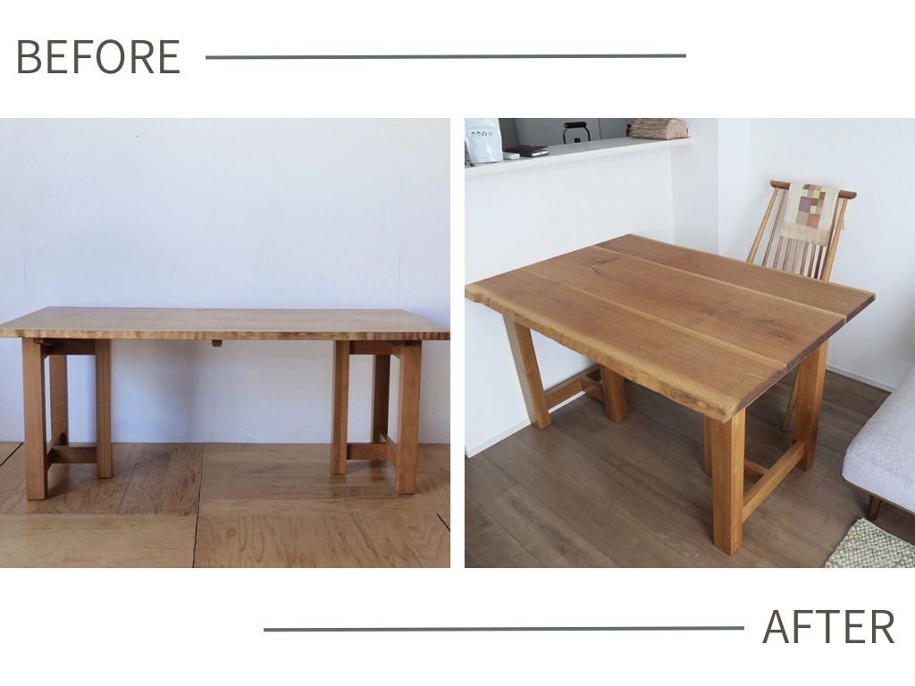 テーブルを小さくリメイク