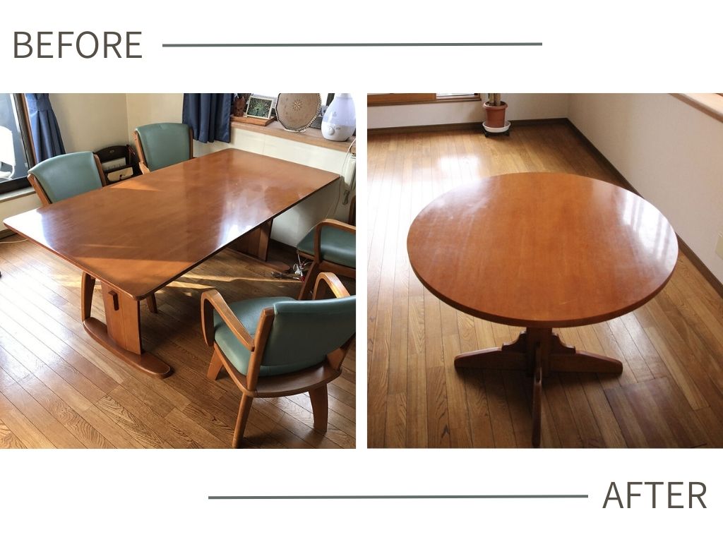 テーブルを小さくリメイク