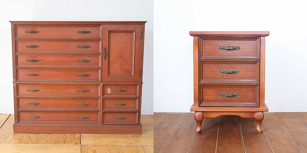 R1338:婚礼タンスの小さな引き出しから作る、おしゃれな3段ミニチェストのイメージ