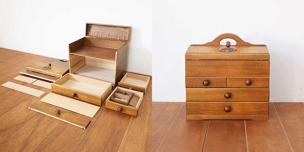 R1344:壊れても直して使い続ける。お気に入りの裁縫箱を修理のイメージ