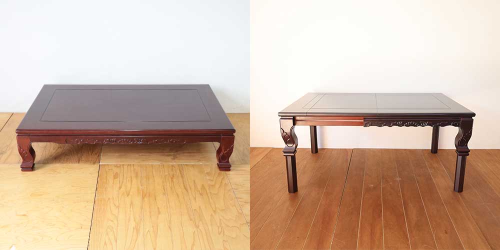 R1347:座卓を2段階の高さ・サイズで使えるテーブルにリメイクのイメージ