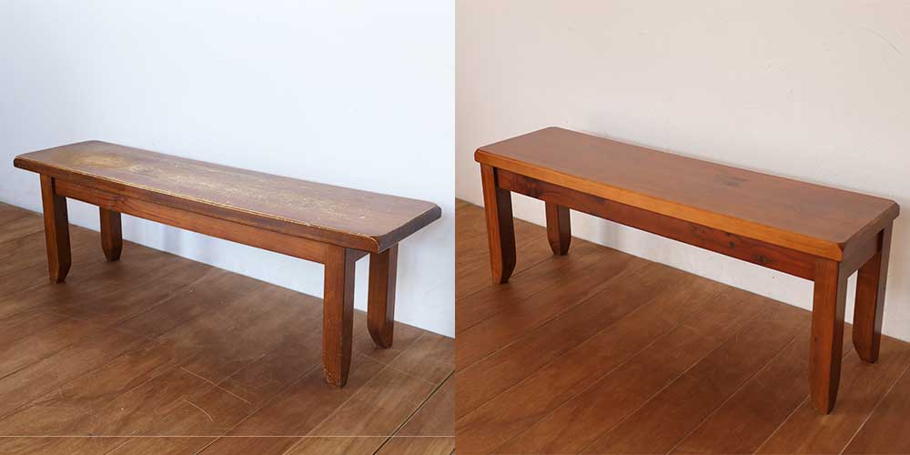 R1353:ダイニングベンチの座面を小さくリサイズ。脚フレームを活かしてのイメージ