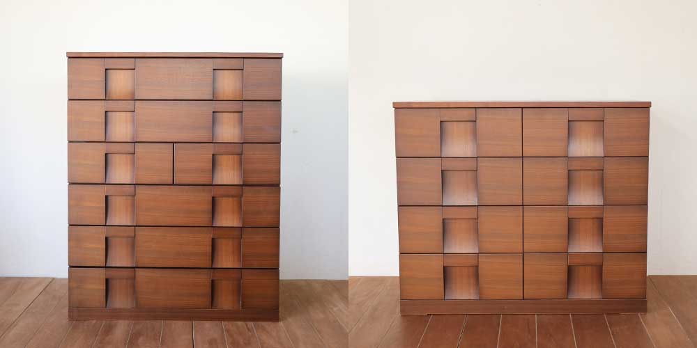 R1360:整理タンスをリサイズ。引き出しを分割して4段8杯のチェストにのイメージ