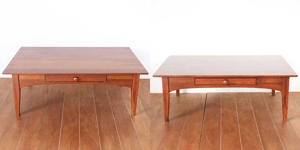 R1364:ローテーブル天板を研磨・再塗装。新居に合わせて美しくのイメージ