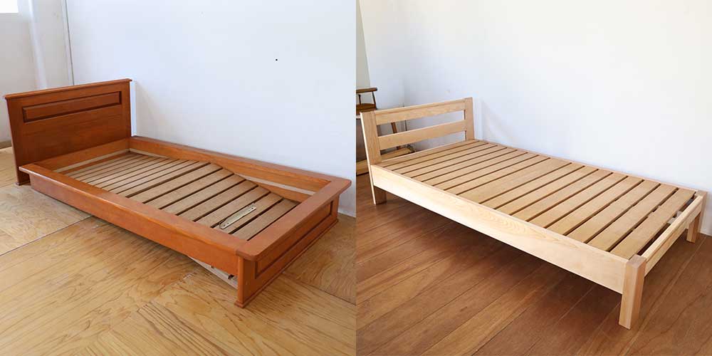 R1365:セミダブルベッドをシングルへサイズ変更。製材し直してリメイクのイメージ
