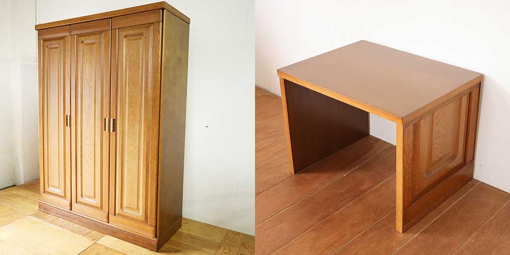 R1373:婚礼タンス扉を活かしたコの字型ローテーブル。形を変えても面影をのイメージ