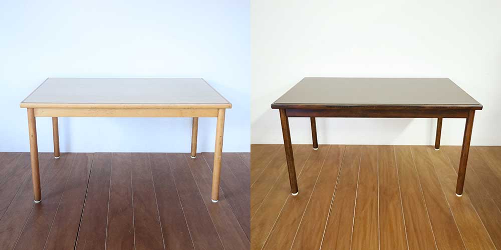 R1384:ダイニングテーブルを再塗装。ダークカラーで雰囲気を一新のイメージ