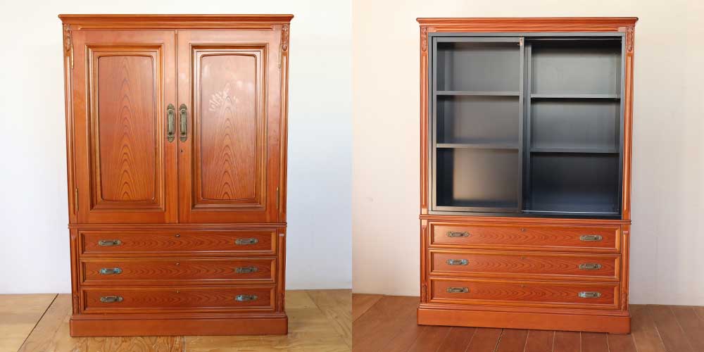 R1391:和タンスを本棚にリメイク。前後2列で収納できる仕様にのイメージ