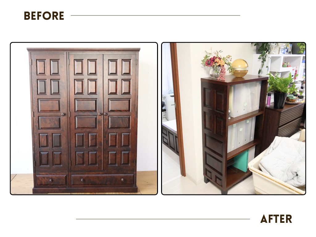 北民家具のタンスリメイク。オープン棚に