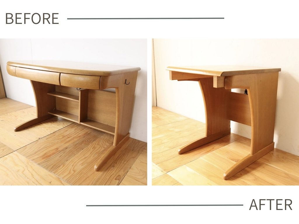 学習机の横幅を1/3にカット｜ご兄弟で同じデザインにリサイズ