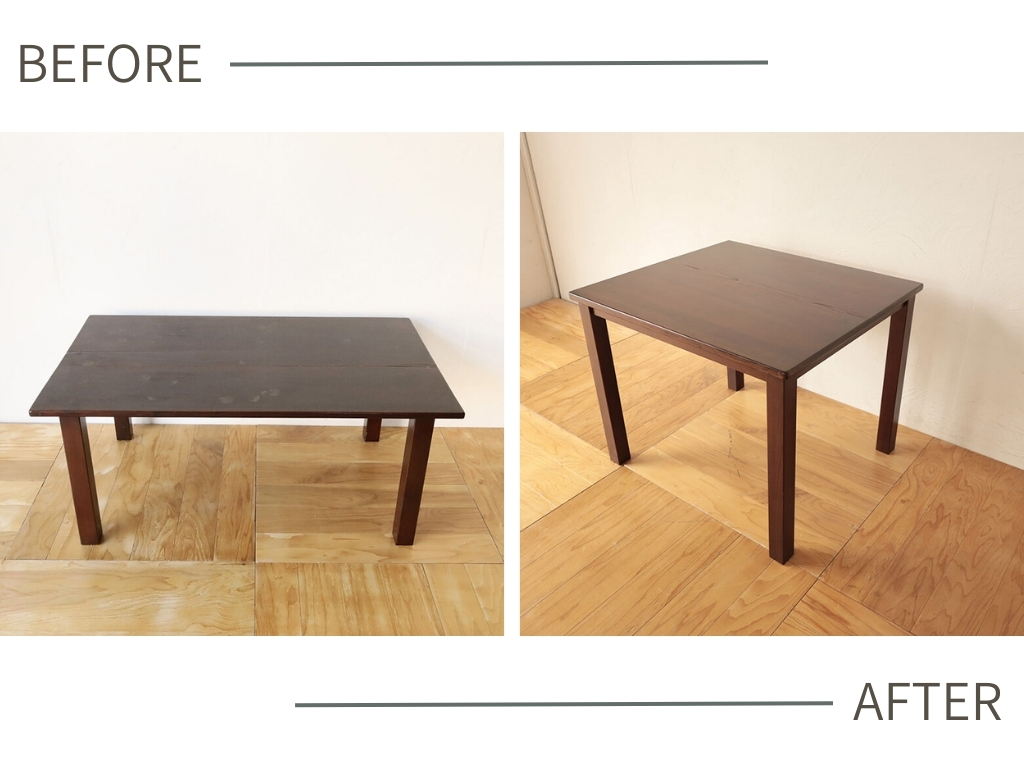 テーブルを小さくリメイク