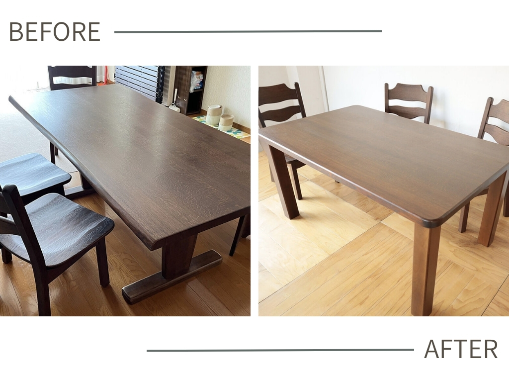 テーブルを小さくリメイク