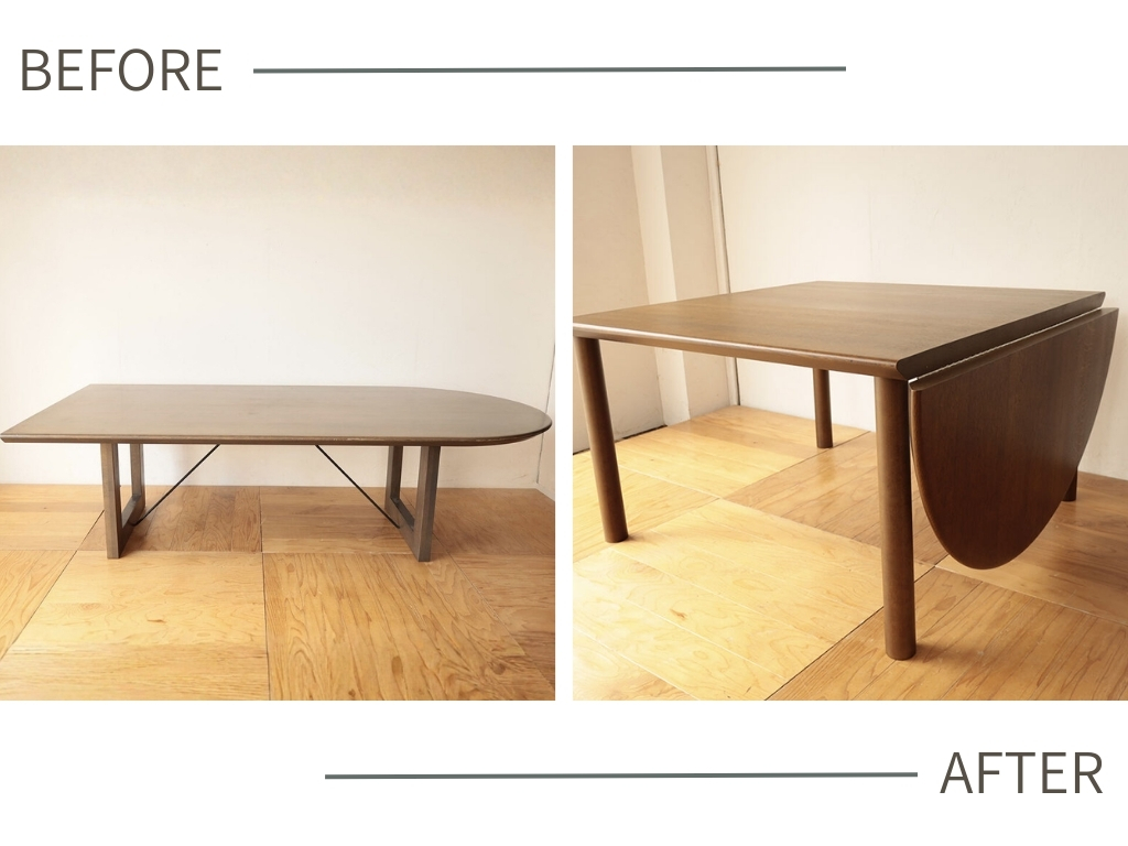 テーブルを小さくリメイク