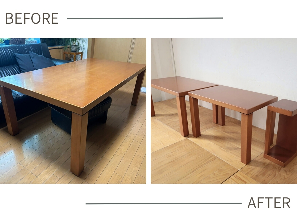 テーブルを小さくリメイク