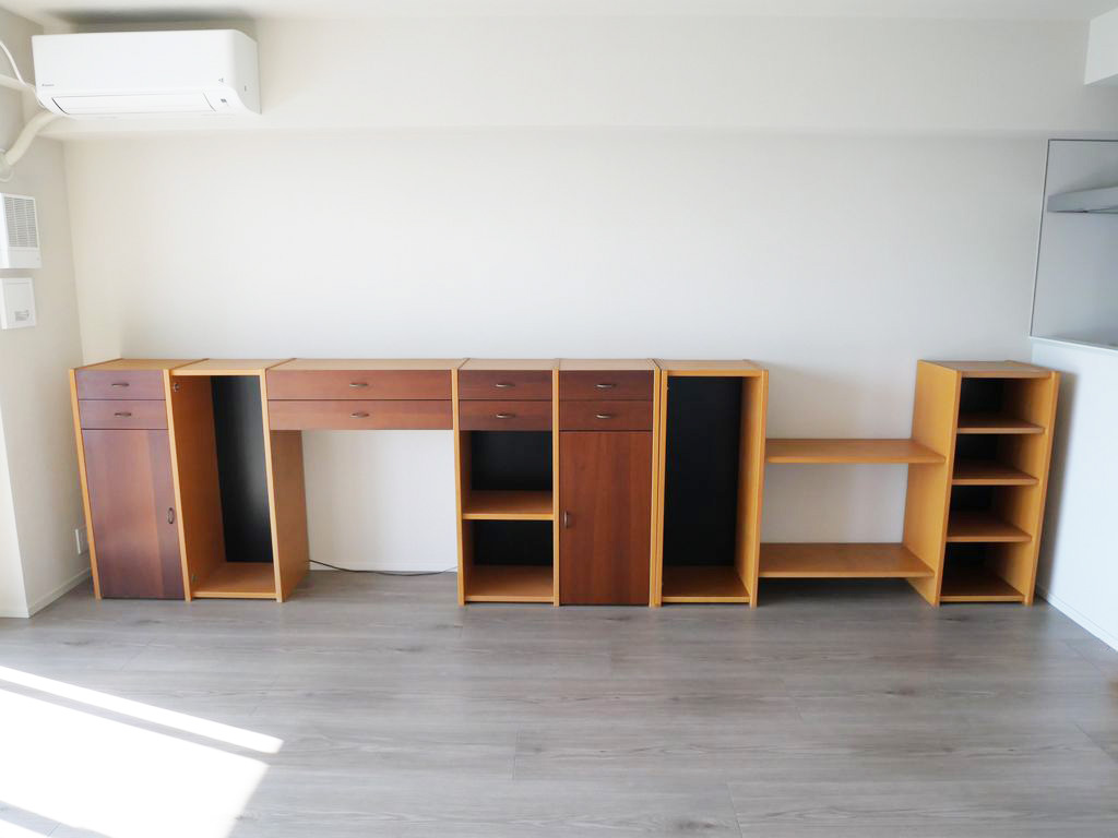 上下分けて使えるようになった収納棚