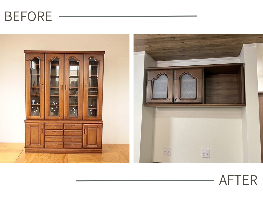 食器棚を上下分解（吊戸棚）