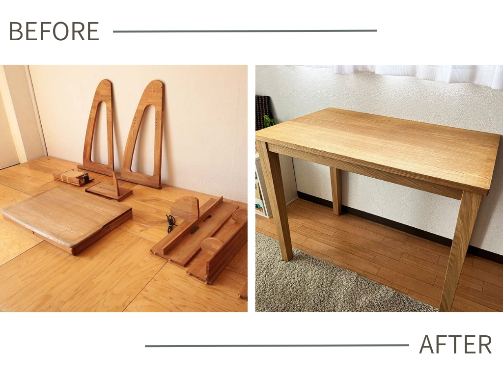 学習机をPCデスクにリメイク