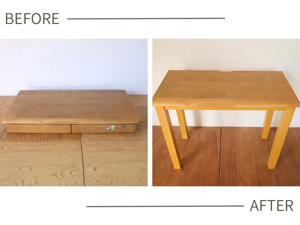 学習机をパソコンデスクにリメイク