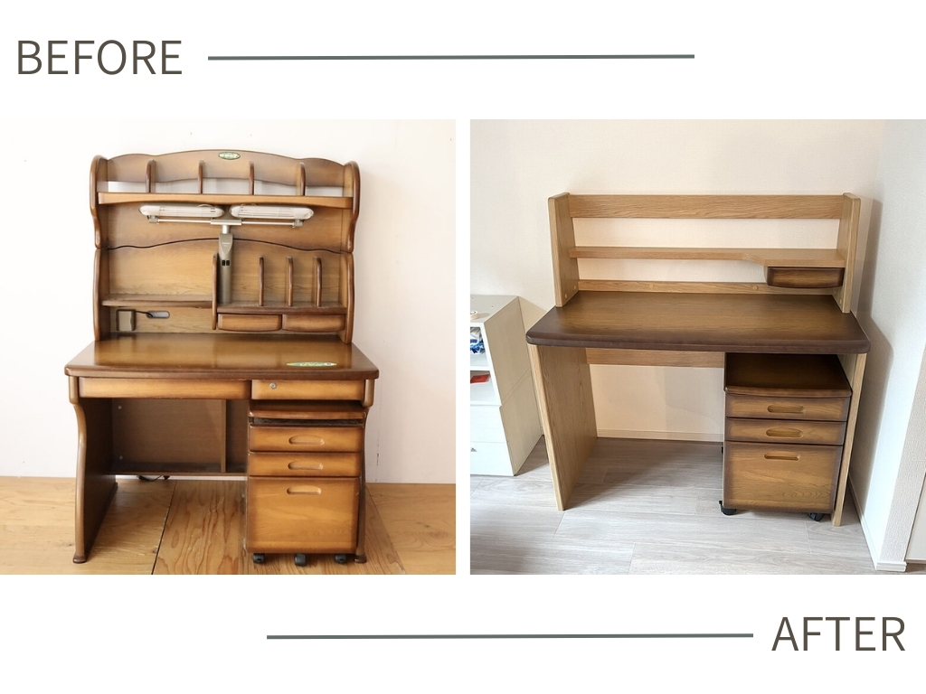 学習机をパソコンデスクにリメイク